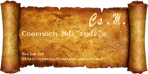 Csernoch Mátyás névjegykártya