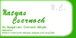 matyas csernoch business card